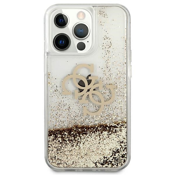Guess blizgus dėklas iPhone 13 Pro Max – auksinis