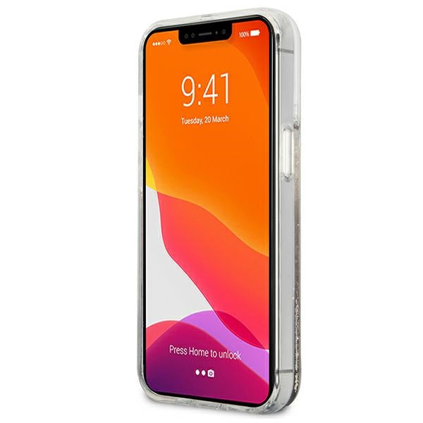 Guess blizgus dėklas iPhone 13 Pro Max – auksinis