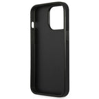 Guess Saffiano Triangle Logo dėklas iPhone 13 Pro Max – sidabrinis