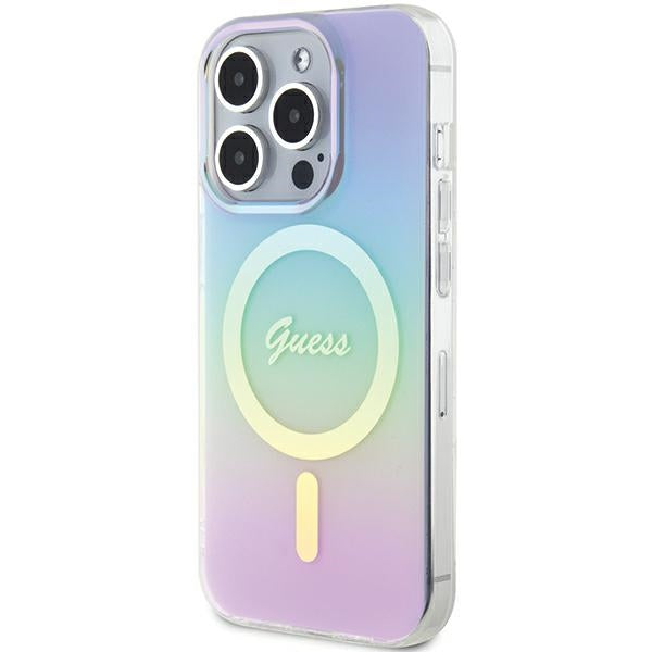 Guess MagSafe dėklas iPhone 15 Pro Max – violetinis