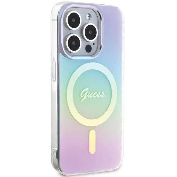 Guess MagSafe dėklas iPhone 15 Pro Max – violetinis