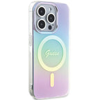 Guess MagSafe dėklas iPhone 15 Pro Max – violetinis
