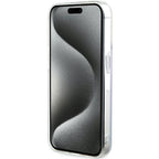 Guess MagSafe dėklas iPhone 15 Pro Max – violetinis