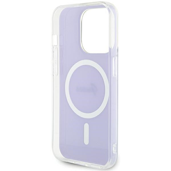 Guess MagSafe dėklas iPhone 15 Pro Max – violetinis