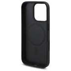 Guess MagSafe dėklas iPhone 16 Pro – juodas, gėlės