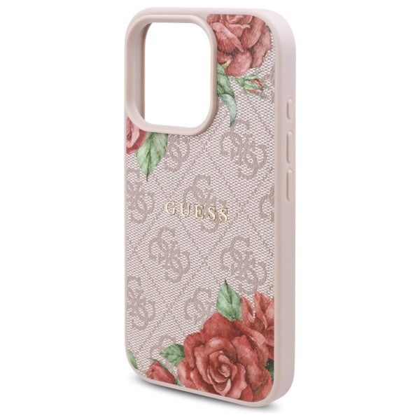 Guess MagSafe dėklas iPhone 16 Pro – rožinis
