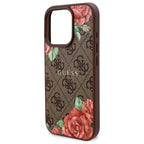 Guess MagSafe dėklas iPhone 16 Pro 6,3" – rudas, 4G Flowers
