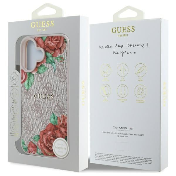 Guess MagSafe dėklas iPhone 16 6.1 – rožinis