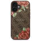 Guess MagSafe dėklas iPhone 16 6,1" – rudas, gėlės