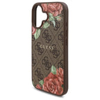 Guess MagSafe dėklas iPhone 16 6,1" – rudas, gėlės