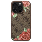 Guess 4G Flowers MagSafe dėklas iPhone 16 Pro Max – rudas