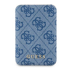 Guess indukcinė išorinė baterija 15W GUPB5FP4EMGB 5000mAh mėlynas/mėlynas 4G Leather Metal Logo MagSafe