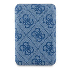 Guess indukcinė išorinė baterija 15W GUPB5FP4EMGB 5000mAh mėlynas/mėlynas 4G Leather Metal Logo MagSafe