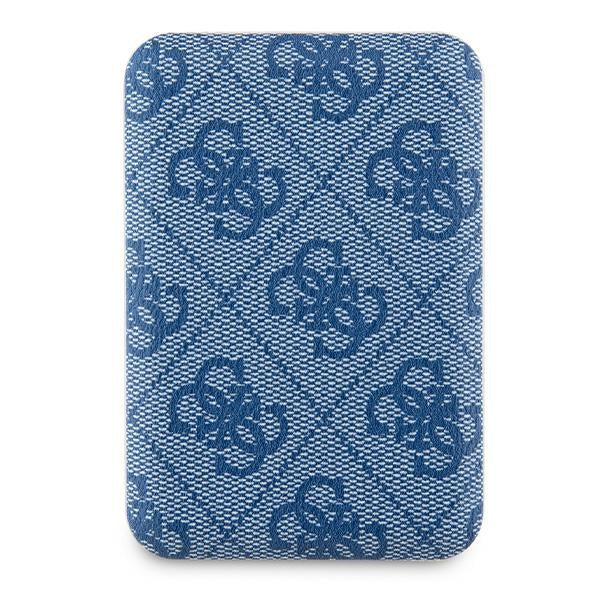 Guess indukcinė išorinė baterija 15W GUPB5FP4EMGB 5000mAh mėlynas/mėlynas 4G Leather Metal Logo MagSafe