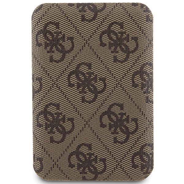 Guess indukcinė išorinė baterija 15W GUPB5FP4EMGW 5000mAh rudas/rudas 4G Leather Metal Logo MagSafe