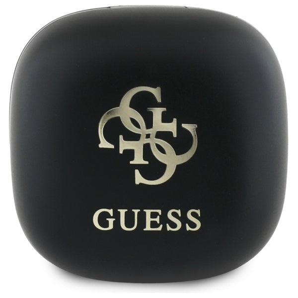 Guess Bluetooth ausinės GUTWSJ144ESK TWS + prijungimo stotelė juoda/juoda Iridescent 4G spausdintas logotipas