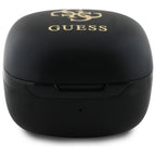 Guess Bluetooth ausinės GUTWSJ144ESK TWS + prijungimo stotelė juoda/juoda Iridescent 4G spausdintas logotipas