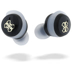 Guess Bluetooth ausinės GUTWSJ144ESK TWS + prijungimo stotelė juoda/juoda Iridescent 4G spausdintas logotipas