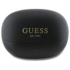 Guess Bluetooth ausinės GUTWST88MCTGK TWS + prijungimo stotelė juoda/juoda kapsulės spausdintas logotipas
