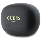Guess Bluetooth ausinės GUTWST88MCTGK TWS + prijungimo stotelė juoda/juoda kapsulės spausdintas logotipas
