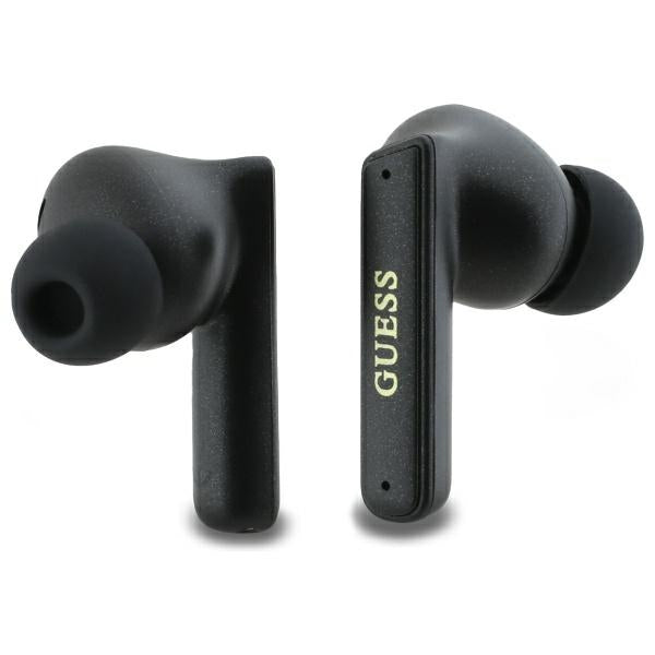 Guess Bluetooth ausinės GUTWST88MCTGK TWS + prijungimo stotelė juoda/juoda kapsulės spausdintas logotipas