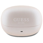 Guess Bluetooth ausinės GUTWST88MCTGP TWS + prijungimo stotis rožinė kapsulė, atspausdintas logotipas