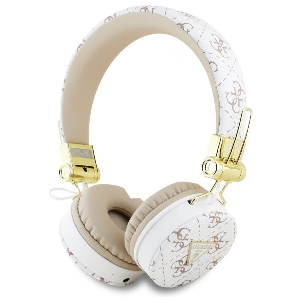 Guess Bluetooth ENC GUBH70E4PTMH ant ausinių baltos 4G trikampio apvalios formos ausinės