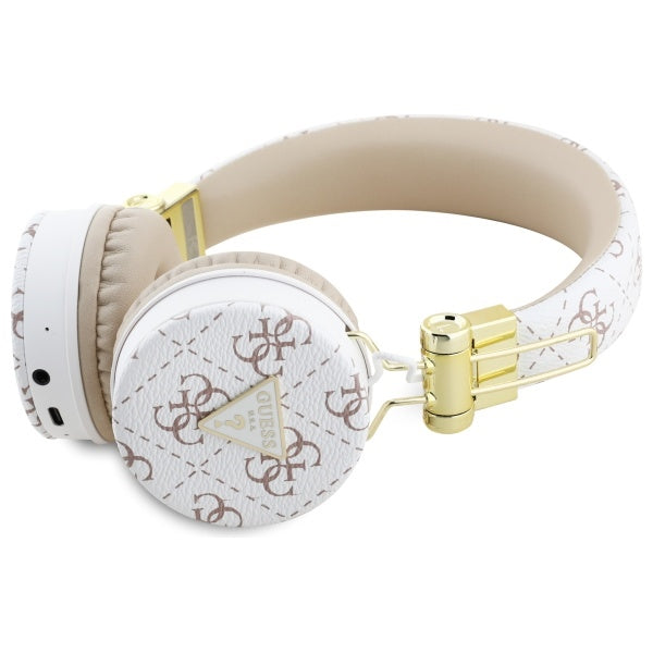 Guess Bluetooth ENC GUBH70E4PTMH ant ausinių baltos 4G trikampio apvalios formos ausinės