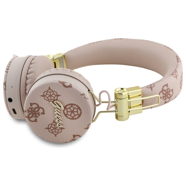 Guess Bluetooth ENC GUBH70EPOSMW Rudos/Brown Peony Script apvalios formos ausinės