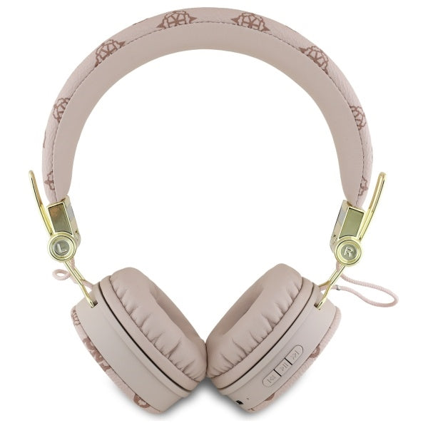 Guess Bluetooth ENC GUBH70EPOSMW Rudos/Brown Peony Script apvalios formos ausinės