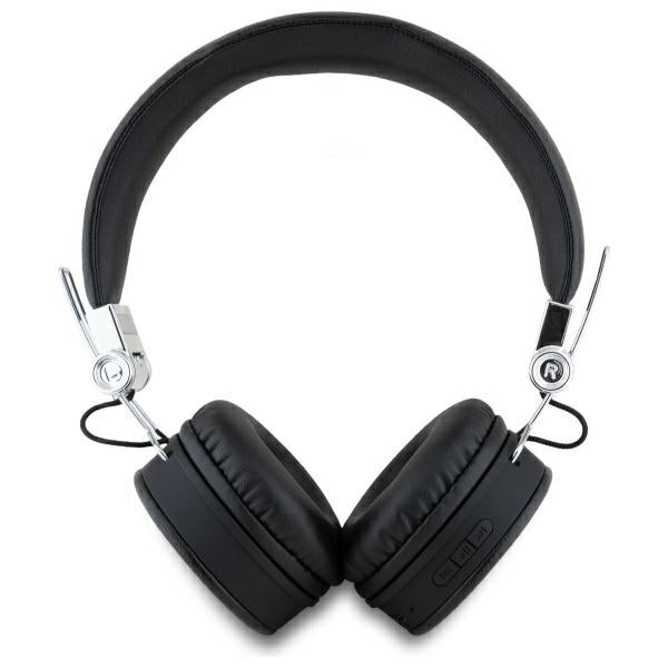 Guess Bluetooth ENC GUBH70PGTSPSK ant ausinės juodos/juodos grūdėtos klasikinės apvalios formos