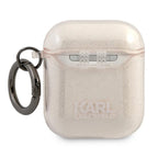 Karl Lagerfeld blizgus AirPods 1/2 dėklas – auksinis