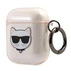 Karl Lagerfeld blizgus AirPods 1/2 dėklas – auksinis