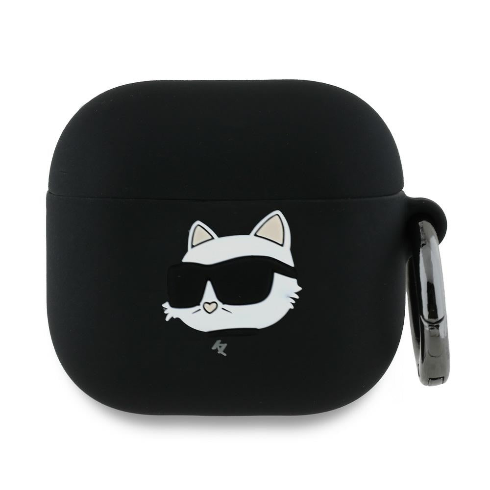 Karl Lagerfeld silikoninis dėklas AirPods 4 – juodas