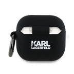 Karl Lagerfeld Silikoninis Karl&Chaupette Head 3D Dėklas, skirtas AirPods 4 - juodas