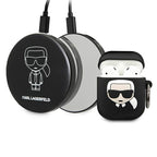 Karl Lagerfeld Ikonik dėklas AirPods + išorinė baterija - juodas