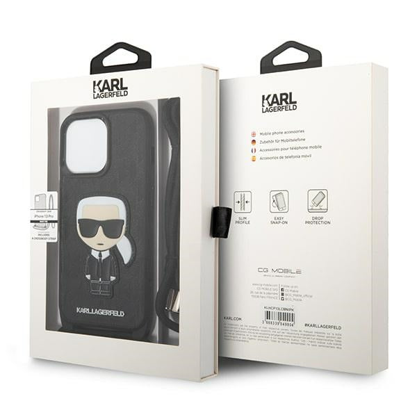 Karl Lagerfeld odinis dėklas iPhone 13 Pro / 13 – juodas -- iPhone 13 Pro