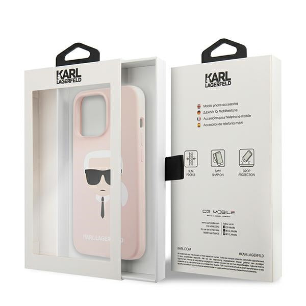 Karl Lagerfeld silikoninis dėklas iPhone 13/13 Pro – rožinis
