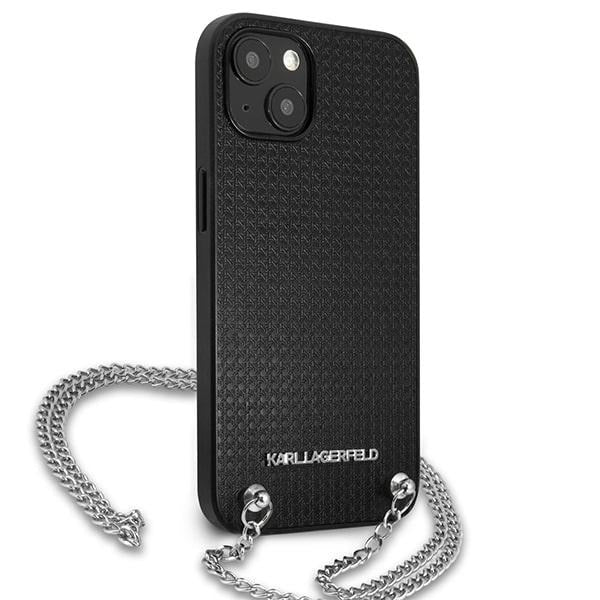 Karl Lagerfeld odinis dėklas iPhone 13/14/15 – juodas