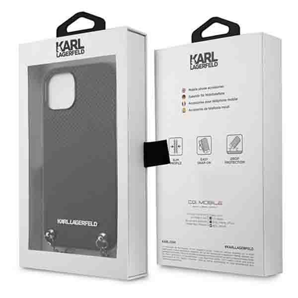 Karl Lagerfeld odinis dėklas iPhone 13/14/15 – juodas
