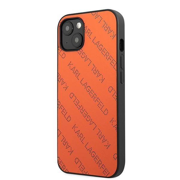 Karl Lagerfeld perforuotas dėklas iPhone 13/14/15 6.1" – oranžinis -- iPhone 13