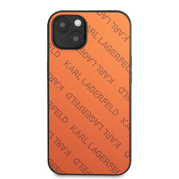 Karl Lagerfeld perforuotas dėklas iPhone 13/14/15 6.1" – oranžinis -- iPhone 13