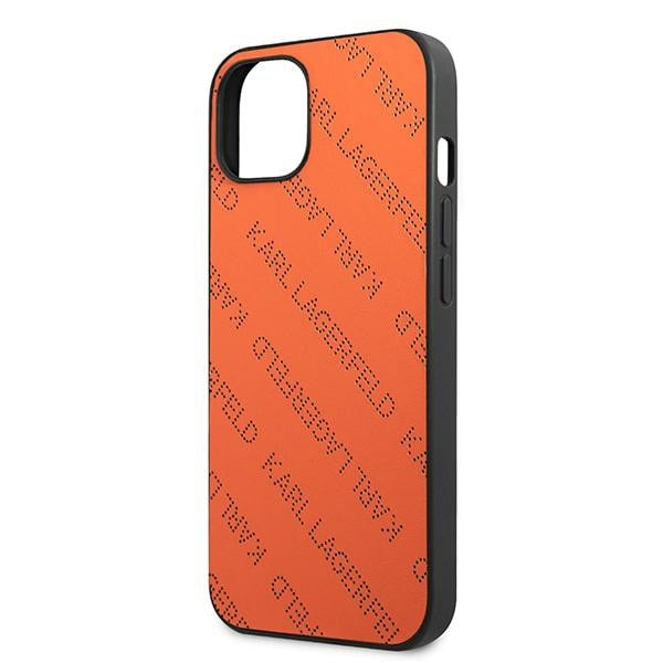 Karl Lagerfeld perforuotas dėklas iPhone 13/14/15 6.1" – oranžinis -- iPhone 13
