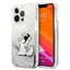 Karl Lagerfeld Liquid Glitter dėklas iPhone 13 Pro Max – sidabrinis