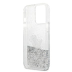 Karl Lagerfeld Liquid Glitter dėklas iPhone 13 Pro Max – sidabrinis