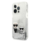 Karl Lagerfeld blizgus dėklas iPhone 13 Pro Max – sidabrinis