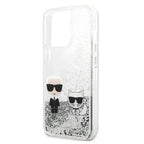 Karl Lagerfeld blizgus dėklas iPhone 13 Pro Max – sidabrinis