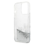 Karl Lagerfeld blizgus dėklas iPhone 13 Pro Max – sidabrinis
