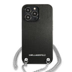 Karl Lagerfeld dėklas iPhone 13 Pro Max – juodas su grandinėle