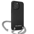 Karl Lagerfeld dėklas iPhone 13 Pro Max – juodas su grandinėle